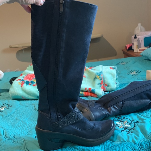 Blue navy suede boots - Picture 6 of 12